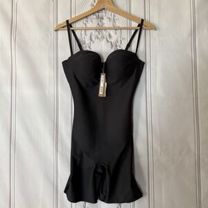 Skims Body CS Underwire Molded Mid Thigh Bodysuit Onyx Black Sz M NWT $138